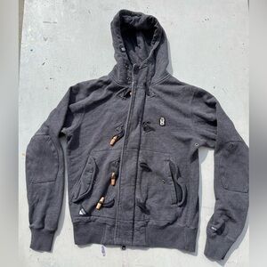 Women's 10.Deep Hoodie Gray S Y2K Hip Hop Streetwear City Heavyweight Toggle